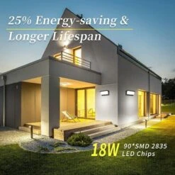 Applique Murale Exterieure, MICUTU 18W LED Applique Exterieure IP65 Etanche, Decoration Exterieur Applique Pour Cour, Jardin, Terrasse, Proche, Mur, Pathway, Patio, Villa, Couloir(Blanc Froid) -OSRAM || EUROPALAMP Soldes Boutique 48446159 3