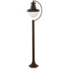 Poteau De Jardin Extérieur Searchlight Station 1 Light (hauteur 1100 Mm) - Brun Rustique Avec Verre Transparent -OSRAM || EUROPALAMP Soldes Boutique 49847229 1