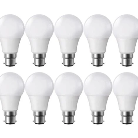 Lot De 10 Ampoules LED B22 9W Eq 60W 806m Blanc Chaud 3 Lot De 10 Ampoules LED B22 9W Eq 60W 806m Blanc Chaud