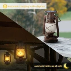 Lanternes Solaires Extérieur Lanterne Tempête LED De Lanterne Avec Effet De Flammes Lampe-tempête Décorative à LED Design Rétro étanche Pour Jardin,Chemins,Paysage (1pack) -OSRAM || EUROPALAMP Soldes Boutique 52506660 5