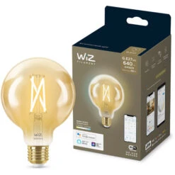 WiZ Ampoule LED Connectée Vintage Format Globe E27, Nuances De Blanc, équivalent 50W, 640 Lumen, Fonctionne Avec Alexa, Google Assistant Et Apple HomeKit