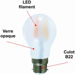 Lot De 10 Ampoules LED Filament B22 8W (équiv. 80w) 950Lm 2700K - Garantie 2 Ans -OSRAM || EUROPALAMP Soldes Boutique 53988341 2