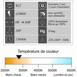 Lot De 10 Ampoules LED Filament B22 8W (équiv. 80w) 950Lm 2700K - Garantie 2 Ans -OSRAM || EUROPALAMP Soldes Boutique 53988341 3