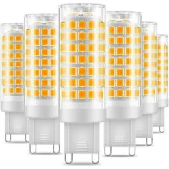 Ampoule LED G9, No Flicker 7W LED Lampes Blanc Chaud 3000K, 650LM, Économie D'énergie Equivalente 60W Halogène Lumière, 360 Degrés Angle, AC220-240V - Pack De 6