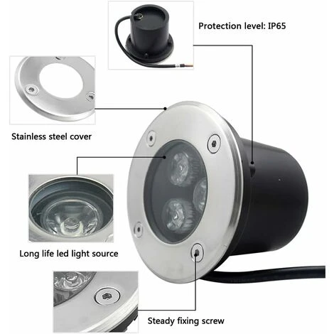 Spot LED Extérieur Encastrable 3W IP65 Spot Encastrable Led Terrasse Rond 270 Lumen Lampe D'éclairage De Jardin Extérieur Ppour Jardin Chemin Cour Garage, AC 110-220V Blanc Chau 4 Spot LED Extérieur Encastrable 3W IP65 Spot Encastrable Led Terrasse Rond 270 Lumen Lampe D'éclairage De Jardin Extérieur Ppour Jardin Chemin Cour Garage, AC 110-220V Blanc Chau – Image 2