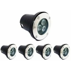 Spot LED Encastrable Extérieur IP65 220V Sol 3W 80° (Pack De 5)