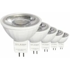 Ampoule LED GU5.3 / MR16 12V 8W SMD 80° (pack De 5) - Blanc