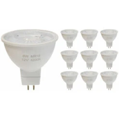 Ampoule LED GU5.3 / MR16 12V 8W SMD 80° (pack De 10) - Blanc