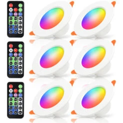 Randaco 6X 5W RGB LED Spot Encastrable Orientable Spots Encastrables Au Plafond