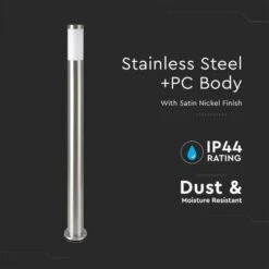V-TAC Lampadaire De Jardin LED 110cm Avec Douille E27 (max 60W) En Acier Inoxydable IP44