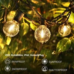 Guirlande Lumineuse Extérieure,15M Guirlande Guinguette LED G40 Ampoules 25+1 Rechange,Guirlande Exterieur Étanche,Guirlande Decorative Raccordable Pour Jardin,Fête,Soirée,Terrasse,Noël,Blanc Chaud -OSRAM || EUROPALAMP Soldes Boutique 57597830 5