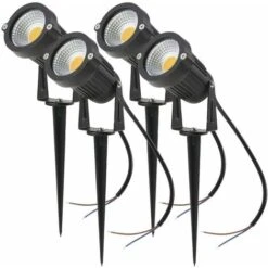 Lot De 4 Spot LED 4 X 3W Spots Jardin Orientables Lampe De Jardin Avec Piquet Luminaires Extérieur Jardin Terrasse étanche IP65 Éclairage Spot Extérieur, Blanc Chaud