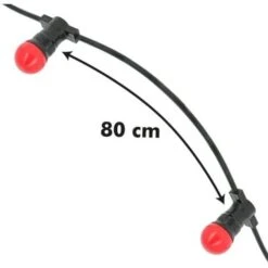 Guirlande Guinguette 10 Culots E27 10 Mètres Interconnectable + 12 Ampoules LED E27 1W Mutlicolors -OSRAM || EUROPALAMP Soldes Boutique 58047742 3