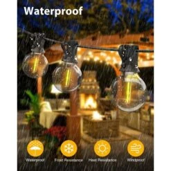 Guirlande Lumineuse D'extérieur, 15M LED Colorées, étanche, Peut être Connectée à Des Guirlandes Décoratives, Convient Pour Le Jardin, La Fête, Le Gala, La Terrasse, Noël, Blanc Chaud -OSRAM || EUROPALAMP Soldes Boutique 58159702 4