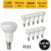 Lot De 10 Ampoules LED E14 R50 4,9W (équiv. 40W) 470Lm 3000K - Garantie 5 Ans -OSRAM || EUROPALAMP Soldes Boutique 58400345 1