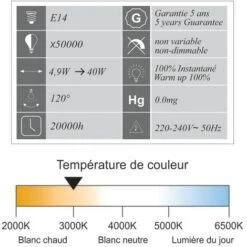 Lot De 10 Ampoules LED E14 R50 4,9W (équiv. 40W) 470Lm 3000K - Garantie 5 Ans -OSRAM || EUROPALAMP Soldes Boutique 58400345 3