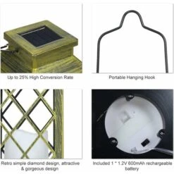 Lot De 2 Lanternes Solaires Avec Effet De Bougie Éclairage Solaire Pour Extérieur Décoration De Jardin Lanterne Solaire En Forme De Bougie.[Classe énergétique A+++] -OSRAM || EUROPALAMP Soldes Boutique 58574597 3