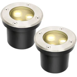 SWANEW 2x 3W Lampadaire IP67 Lumière LED Encastrable Sol Spot Sol Spot Sol