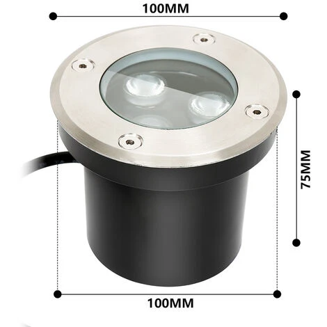 SWANEW 2x 3W Lampadaire IP67 Lumière LED Encastrable Sol Spot Sol Spot Sol 4 SWANEW 2x 3W Lampadaire IP67 Lumière LED Encastrable Sol Spot Sol Spot Sol – Image 2