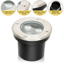 SWANEW 2x 3W Lampadaire IP67 Lumière LED Encastrable Sol Spot Sol Spot Sol 9 SWANEW 2x 3W Lampadaire IP67 Lumière LED Encastrable Sol Spot Sol Spot Sol -OSRAM || EUROPALAMP Soldes Boutique 58622040 3