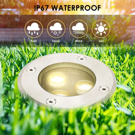 SWANEW 2x 3W Lampadaire IP67 Lumière LED Encastrable Sol Spot Sol Spot Sol 6 SWANEW 2x 3W Lampadaire IP67 Lumière LED Encastrable Sol Spot Sol Spot Sol – Image 4