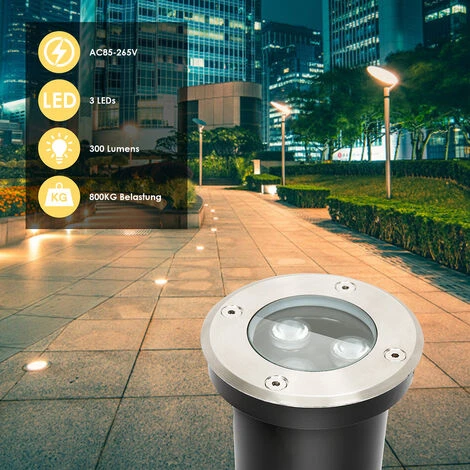 SWANEW 2x 3W Lampadaire IP67 Lumière LED Encastrable Sol Spot Sol Spot Sol 7 SWANEW 2x 3W Lampadaire IP67 Lumière LED Encastrable Sol Spot Sol Spot Sol – Image 5