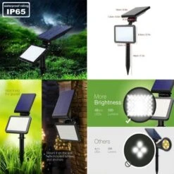 LED Solaire Projecteur,Extérieur Solaire De Jardin Spot Lampe Solaire 48 LED Lumière De Nuit Sans Fil Pour Noël, Jardin, Escalier Exterieur, Cour, Clôture, Patio -OSRAM || EUROPALAMP Soldes Boutique 59149128 3