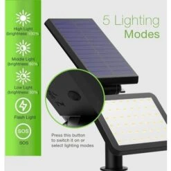 LED Solaire Projecteur,Extérieur Solaire De Jardin Spot Lampe Solaire 48 LED Lumière De Nuit Sans Fil Pour Noël, Jardin, Escalier Exterieur, Cour, Clôture, Patio -OSRAM || EUROPALAMP Soldes Boutique 59149128 4