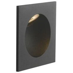 Encastré Mural LED ONYX Carré 2W 144lm 4000K IP54 Aluminium Noir Gaufré