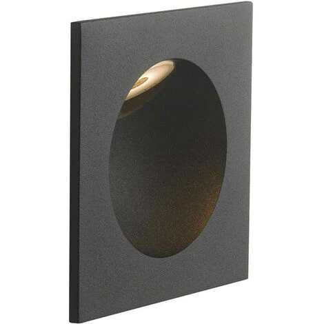 Encastré Mural LED ONYX Carré 2W 144lm 4000K IP54 Aluminium Noir Gaufré 5 Encastré Mural LED ONYX Carré 2W 144lm 4000K IP54 Aluminium Noir Gaufré – Image 3