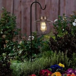 Lanterne Solaire Extérieure Suspendre Avec Crochet, Vintage LED Lampe Solaire Jardin, Cage En Acier, Étanche IP65, Sans Fil Rechargeable Pour Garden Patio Courtyard Extérieur (Inclus Ampoule) -OSRAM || EUROPALAMP Soldes Boutique 59659119 5