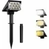 LYCXAMES -- 20 LED Lampe Solaire 3000K-6000K Lumiere Solaire Exterieur Lampe Solaire Jardin Avec IP65 étanche Sans Fil Spot Solaire Projecteur Solaire Applique Murale Éclairage De Sentiers（1pack）