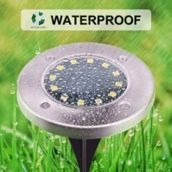 Déstockage Lumière Solaire Extérieur 12 LEDs 4 Pièces Lampes Solaires Au Sol Lampes De Jardin Blanches Acier Inoxydable étanche Pour L'extérieur, Jardin, Terrasse, Pelouse, Cour, Passerelle -OSRAM || EUROPALAMP Soldes Boutique 59853513 5