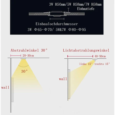 EINFEBEN 10X LED Spot Spot Encastré Set Spot Encastré Pour Plafond IP44 3W A++ 230 V Blanc Froid CE&ROHS Avec Transformateur 6 EINFEBEN 10X LED Spot Spot Encastré Set Spot Encastré Pour Plafond IP44 3W A++ 230 V Blanc Froid CE&ROHS Avec Transformateur – Image 4