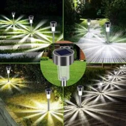 Lampe Solaire Jardin Exterieure Au Sol 12pcs Lampes Jardin Etanche Lampe Sans Fil LED Décoration Eclairage Solaire Extérieur Blanche Froide Pour Chemins Pelouse Automatique Rechargeable -OSRAM || EUROPALAMP Soldes Boutique 60167819 3