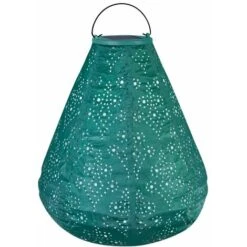 Lanterne Solaire à LED Luna Cone – Éclairage De Jardin Solaire - 270x240mm – Cuivre Vert - Fait-main - Luxueuse Matière Résistant Aux Intempéries