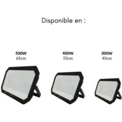 Projecteur LED Extérieur 400W IP66 NOIR - Blanc Froid 6000K - 8000K - SILAMP -OSRAM || EUROPALAMP Soldes Boutique 60978013 5