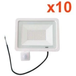 Projecteur LED 50W Détecteur De Mouvement Crépusculaire Extra Plat IP65 BLANC (Pack De 10) - Blanc Neutre 4000K - 5500K - SILAMP 8 Projecteur LED 50W Détecteur De Mouvement Crépusculaire Extra Plat IP65 BLANC (Pack De 10) - Blanc Neutre 4000K - 5500K - SILAMP -OSRAM || EUROPALAMP Soldes Boutique 60978182 3