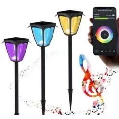 Spot Solaire Connecté à Piquer Lanterne RGBW IP54 60cm - Noir - SILAMP -OSRAM || EUROPALAMP Soldes Boutique 60978237 2