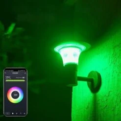 Lanterne Solaire Connectée Murale UFO RGBW IP65 - Noir - SILAMP