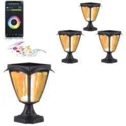 Lanterne Solaire Connectée à Poser RGBW IP54 (Lot De 4) - Noir - SILAMP -OSRAM || EUROPALAMP Soldes Boutique 60978352 3