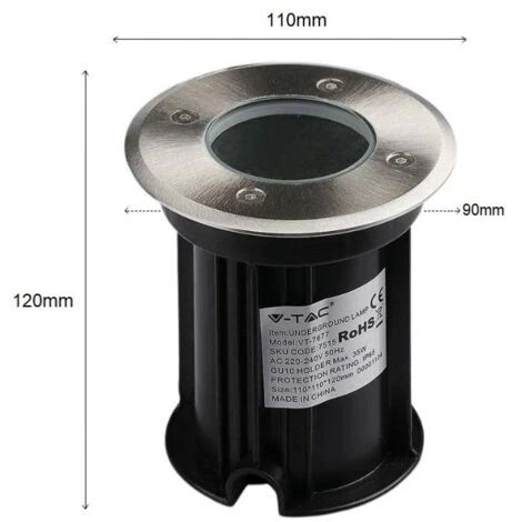 Spot LED Extérieur Encastrable IP65 Pour Ampoule GU10 - Aluminium - SILAMP 5 Spot LED Extérieur Encastrable IP65 Pour Ampoule GU10 - Aluminium - SILAMP – Image 3