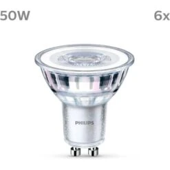 Philips Pack De 6 Ampoules LED GU10, 50W, Blanc Chaud 11 Philips Pack De 6 Ampoules LED GU10, 50W, Blanc Chaud -OSRAM || EUROPALAMP Soldes Boutique 62034807 5