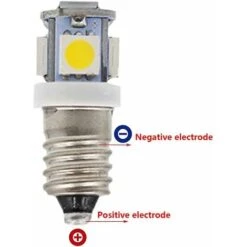 10pcs E10 6V Blanc Froid Ampoules LED 5SMD 0,5 W 50LM Les Lamp（Blanc Chaud） -OSRAM || EUROPALAMP Soldes Boutique 64569141 3