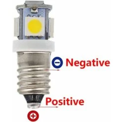 10pcs E10 12V Blanc Froid Ampoules LED 5SMD 0,5 W 50LM Les Lamp（Blanc Chaud） -OSRAM || EUROPALAMP Soldes Boutique 64569163 4