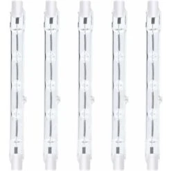 118mm R7s Dimmable Ampoule Halogène Crayon 300W Blanc Chaud 2800K R7s Linéaire 3000lm AC220-240V J118 Projecteur Halogène Linéaire Pour L’éclairage De Paysage,sécurité,lampadaire (5pcs) [Classe énergé