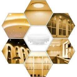 Ampoule GX53 LED 7W 3000K,Blanc Chaud,Non Dimmable Gx53 Eclairage,Pas De Scintillement,Remplace 50W Ampoules Halogènes GX5.3 Ou CFL 9W 13W Lampe,560Lumens,Angle 120 Degrés,Lot De 4 -OSRAM || EUROPALAMP Soldes Boutique 64569323 4