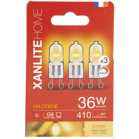 Xanlite - Lot De 3 Ampoules Halogènes Culot G9, 410 Lumens, 36W, 2700 Kelvins, Blanc Chaud Dimmable - PACK3HG930W 6 Xanlite - Lot De 3 Ampoules Halogènes Culot G9, 410 Lumens, 36W, 2700 Kelvins, Blanc Chaud Dimmable - PACK3HG930W – Image 4