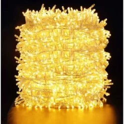 Guirlande Lumineuse Extra Longue De 100 M 500 LED, Quntis Extérieur Intérieur étanche Avec 8 Modes, Guirlande Lumineuse Enfichable Fil Clair Blanc Chaud Pour La Décoration D'arbre D'été