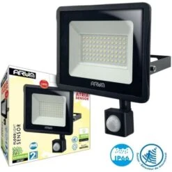 Lot De 2 Projecteurs LED 50W Noir Détecteur De Mouvement IP66 Température De Couleur: Blanc Froid 6000K -OSRAM || EUROPALAMP Soldes Boutique 65179420 3